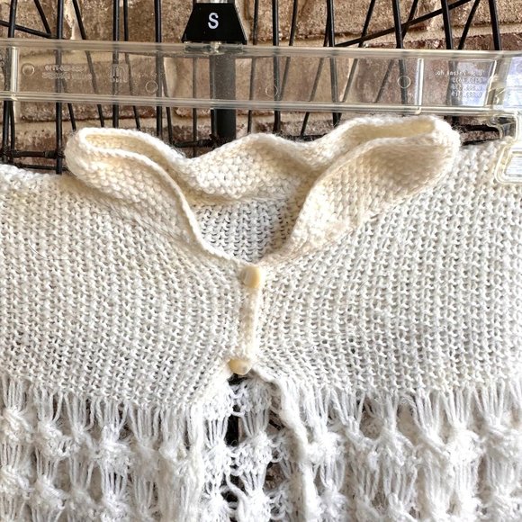 New Hand Crocheted Christening Infant Girl Buttons Long Sleeves Asymmetr… - Picture 2 of 12